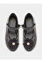 Black Patent Ballerinas with Flower Detail - 6