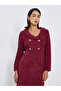Women Tweed Long Sleeves Sheath Maxi Dress - 2