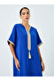 Women V-Neck Golden Patch Short Sleeve Jalabiya - 3