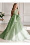 Girls Green Mesh One Shoulder Maxi Dress - 6