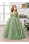 Girls Green Embellished Sleeveless Maxi Dress - 4