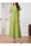Women Leaf Patch Detail V Neck Maxi Dress - 4