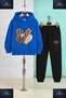 Children's Unisex 3-Piece Hooded Tracksuit Set with a Heart Leopard Print - 3