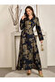 Women Floral Print Jalabiya with Side Tie-Up - 5