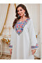 Women Embroidered Faux Pearl Jalabiya - 4