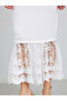 Women White Lace Mermaid Maxi Dress - 4