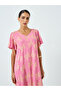 Women Floral Printed Short Sleeve Jalabiya - 2