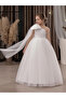 Girls White One Shoulder Mesh Maxi Dress - 4
