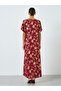 Women Floral Printed Short Sleeve Jalabiya - 5