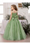 Girls Bow Detail Embellished Maxi Dress - 3