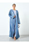 Women Blue Shimmering Long Sleeve Abaya