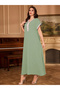 Women Floral Patch Detail V Neck Jalabiya - 2