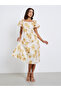 Women Floral Midi A-Line Dress - 3