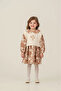 Girl's Floral Embroidered Muslin Eid Dress