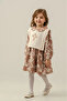 Girl's Floral Embroidered Muslin Eid Dress - 4