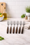 18-Piece Acacia Handle Stainless Steel Dinner Forks Knives and Spoons + Stylish Metal Cutlery Set - 3
