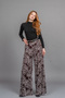 Women's Winter Coffee High Waist Lined Tulle Palazzo Trousers Elastic Wide Leg Stretchy Casual Daily Office Stylish 30342