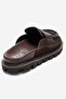 VELA Brown Suede Genuine Leather Women's Slippers - 5