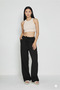 Women's Linen Trousers High Waist Wide Leg Natural Linen Fabric Summer Casual Model
