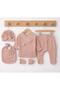 Seasonal 100% Cotton 5-Piece Bowknot Scalloped Newborn Baby Girl Hospital Discharge Bodysuit Set Boxed - 4