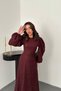 Embossed Lace Detailed Belted Long Dress - 3