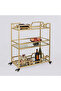 OneDcor 3-Tier Metal Bar Cart with Tempered Glass Shelves - Versatile Serving Trolley