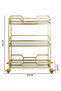 OneDcor 3-Tier Metal Bar Cart with Tempered Glass Shelves - Versatile Serving Trolley - 2