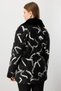 Patterned Black Coat with Flap Pocket 06301 - 4
