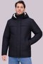 Men's Black Water and Windproof Check Hooded Shearling Winter Black Coat & Jacket & Parka