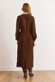 Women's Brown Sleeve Detailed Skirt Pleated Maxi Knitwear Dress Elb-19002581 - 4