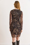 Women's Black Leopard Lined Drape Detailed Tulle Dress Elb-19002583 - 3