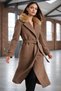 Aurora Fur Collar Cashmere Coat - 4