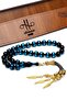 Men's 10mm Midnight Blue Vernier Powder Amber Prayer Beads