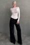 White Boat Neck See-Through Women Blouse Mg2663 - 4