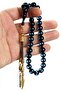 Men's 10mm Midnight Blue Vernier Powder Amber Prayer Beads - 2