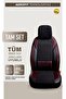 Fiat Egea Hb Compatible Leather Detailed Auto Seat Cover Front/Rear Set Elix Model Black Red