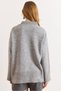 Women's Gray Crew Neck Skirt Thick Fleece Loose Fit Sweater Kzk-19001128 - 3