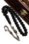 Men's Father's Day Alpaca Tasseled Crescent and Star Model Oltutaşı Oltu Rosary