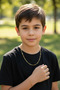 316 L Steel Boy's Atac Necklace Bracelet Set Does Not Cause Allergies or Tarnish Stylish Elegant Gold - 2