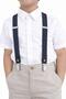 Gray Navy Blue Children's Belt Trouser Strap with Adjustable Clip - 2