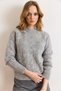 Women's Gray Lace-Like Knit Soft Textured Knitwear Sweater Kzk-19001053 - 5