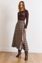 Women's Mink Belt Detailed Pocketed Slit Polyviscon Flowy Skirt Etk-19000387 - 5