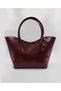 Women's Burgundy Zippered Handbag Faux Leather Women's Hand and Handbag - 3