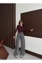 Women's Smoked Baggy Jeans with Tie Detail and Wide Legs - 2