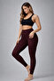 Women's high waist Shaping / Sculpting Stretch Fabric ruched leggings - red - 5