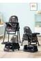 Convertible Baby high chair with tray, wheels, safety belt, adjustable height & footrest for kids