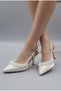 Pearl Open Back 7cm Wedding Dress Wedding Evening Dress Shoes Feli̇syabuti̇k - 3