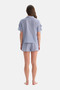 طقم شورت قميص منسوج بخطوط زرقاء - 2