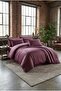 Double Satin Duvet Cover Set - Striped - Satin Fabric - 100% Cotton - 3