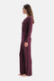 Mürdüm Viscose Ribbed Knit T-Shirt and Pants Set - 3